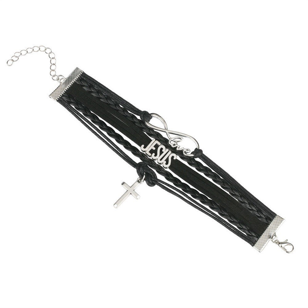 Christianartworkshop Jesus Hand Knit Multi-Layer Cross Bracelet - image 2