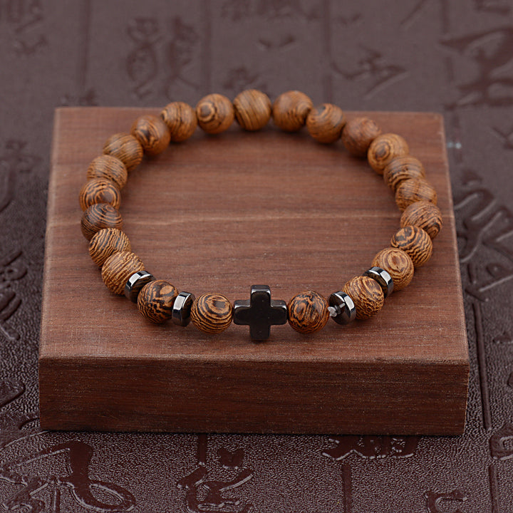 Christianartworkshop Cross Wooden Bead Bracelet - image 1