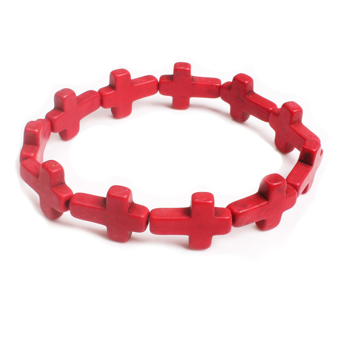 Christianartworkshop Bohemian Cross Turquoise Beaded Bracelet - Rose - image 4