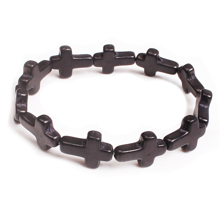 Christianartworkshop Bohemian Cross Turquoise Beaded Bracelet - Black - image 7