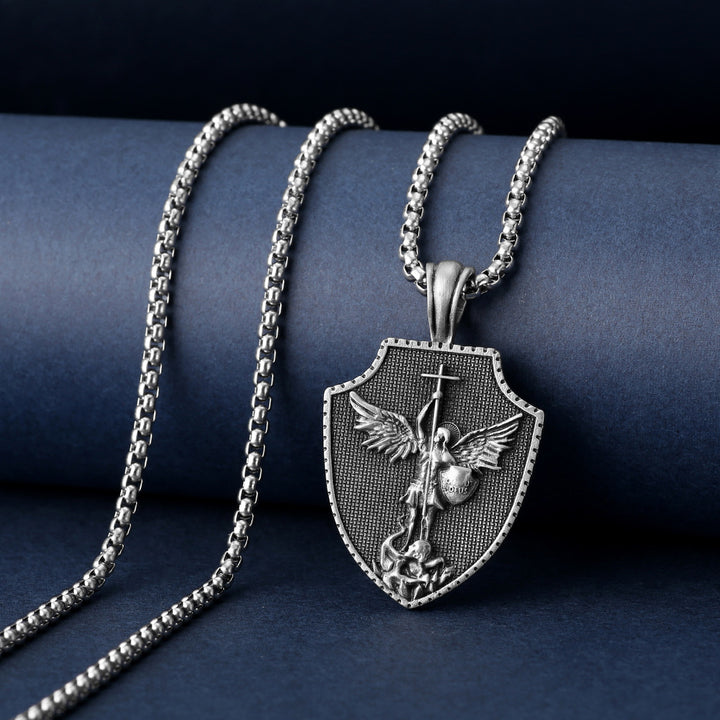 Christianartworkshop Archangel Saint Michael Shield Necklace1 - image 5