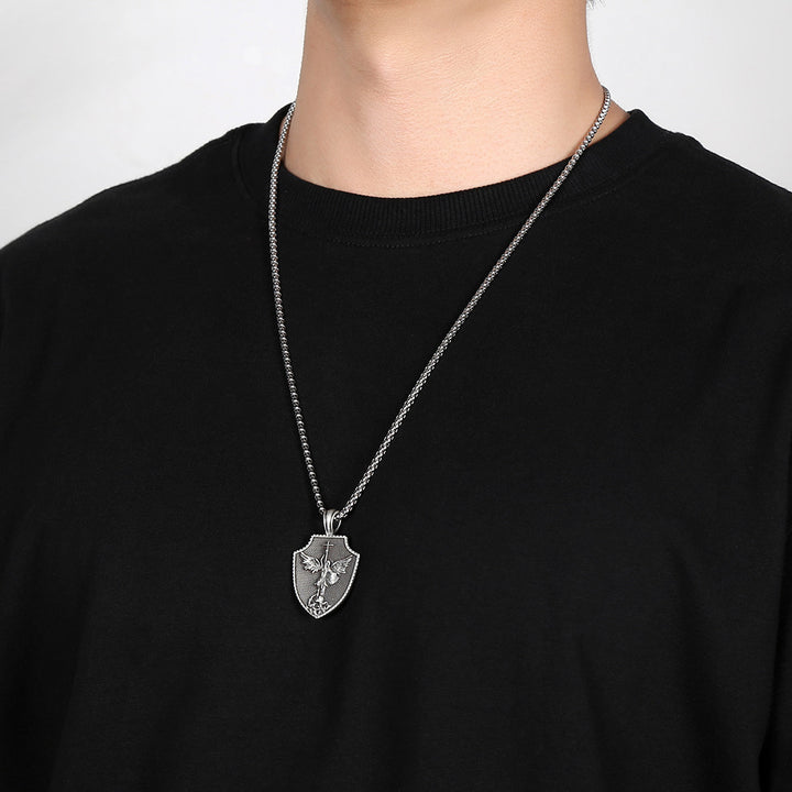Christianartworkshop Archangel Saint Michael Shield Necklace1 - image 6