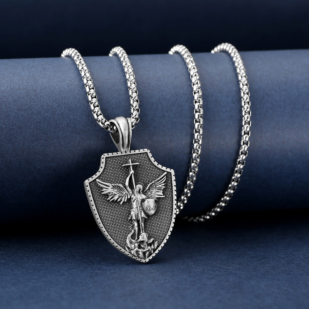 Christianartworkshop Archangel Saint Michael Shield Necklace1 - image 4