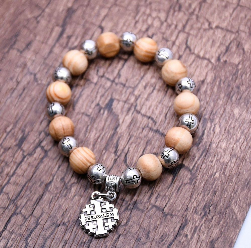 Jerusalem Cross Charm Beads Bracelet - image 2