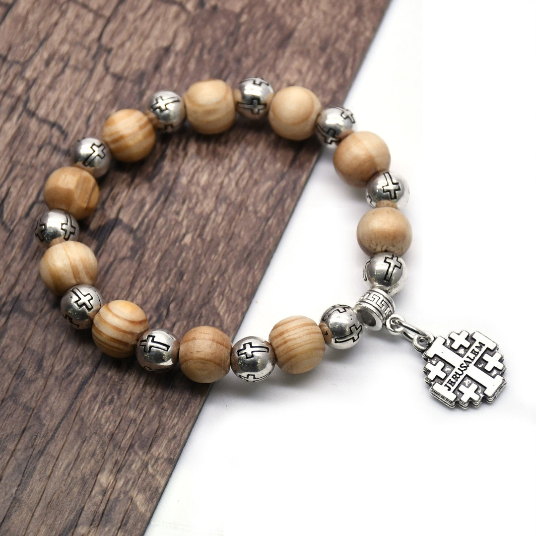 Jerusalem Cross Charm Beads Bracelet - Jerusalem - image 1