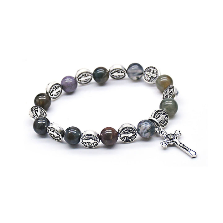 Natural Biblical Stone Agate Rosary Bracelet - image 2