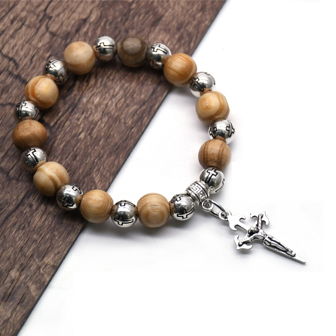 Christianartworkshop Crucifix Charm Pine Wood Rosary Beads - Crucifix - image 0