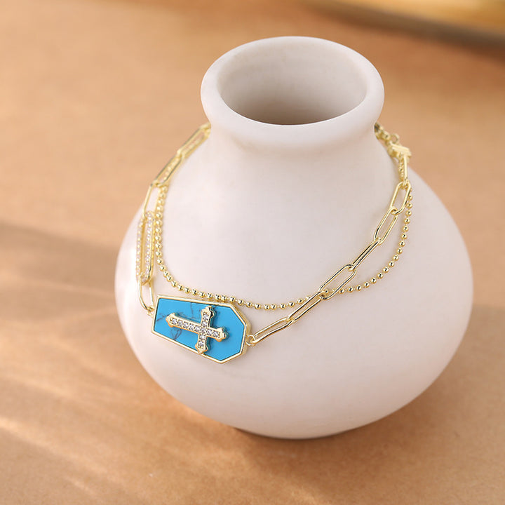 Christianartworkshop Holy Father Blessed Shield Cross Bracelet - Blessed Shield - image 0