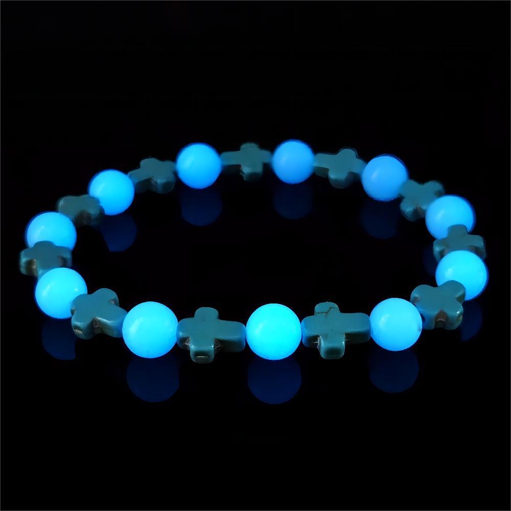 Christianartworkshop Turquoise Cross with Luminous Pearls Bracelet - image 1