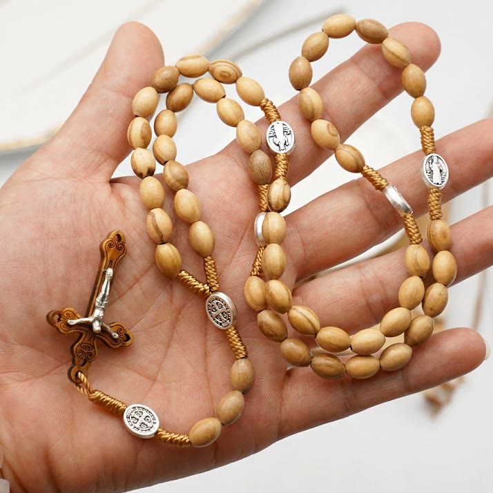 Christianartworkshop Handmade Olive Wood Beads Prayer Single Decade Rosary - image 2