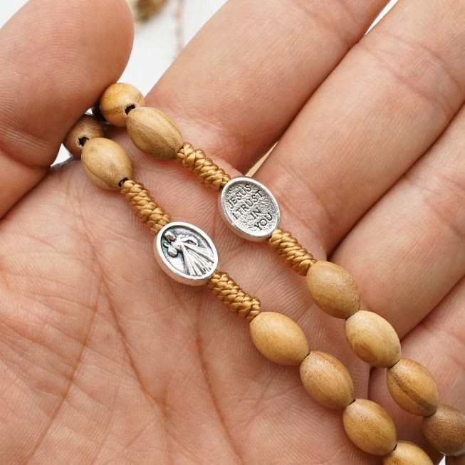 Christianartworkshop Handmade Olive Wood Beads Prayer Single Decade Rosary - Jesus - image 5