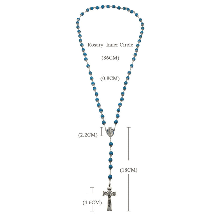 Christianartworkshop Blue Turquoise Christ Prayer Rosary with Mary & Baby Jesus Medal - image 6