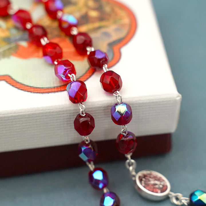 Christianartworkshop St. Michael the Archangel Crystal Blessing Rosary - image 4