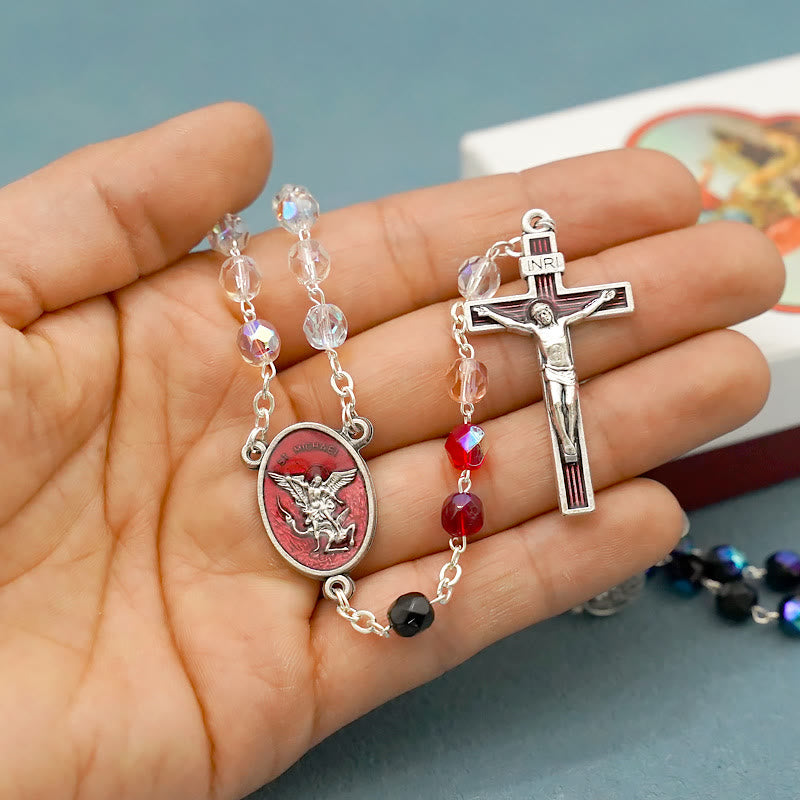 Christianartworkshop St. Michael the Archangel Crystal Blessing Rosary - image 2