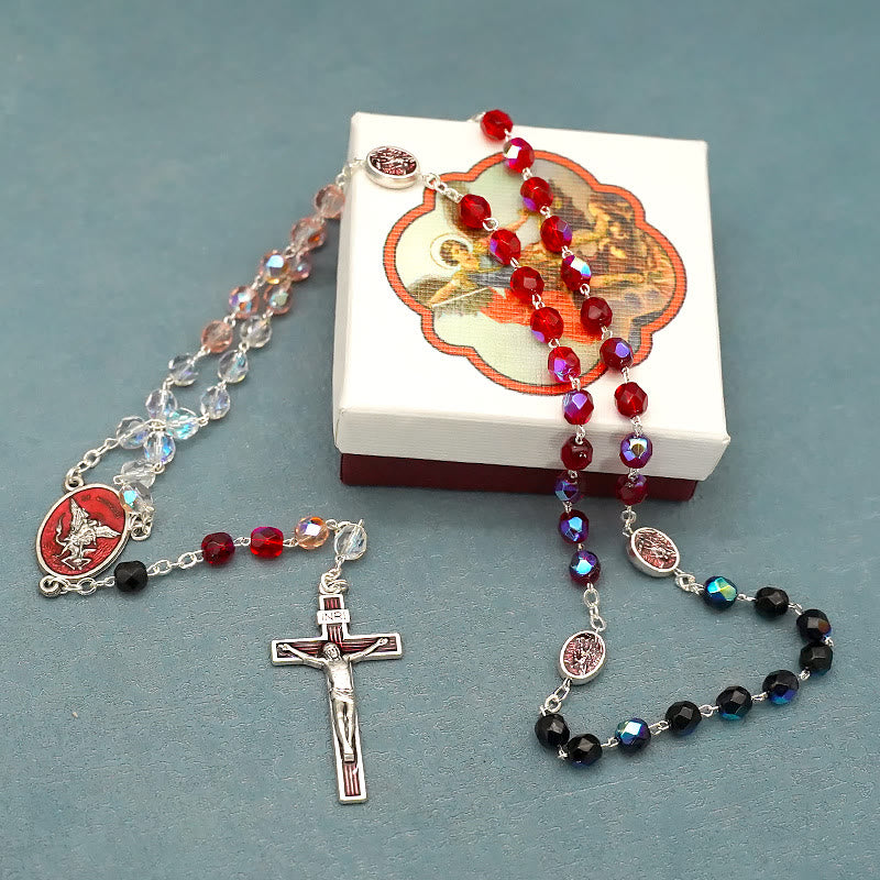 Christianartworkshop St. Michael the Archangel Crystal Blessing Rosary - Archangel - image 1