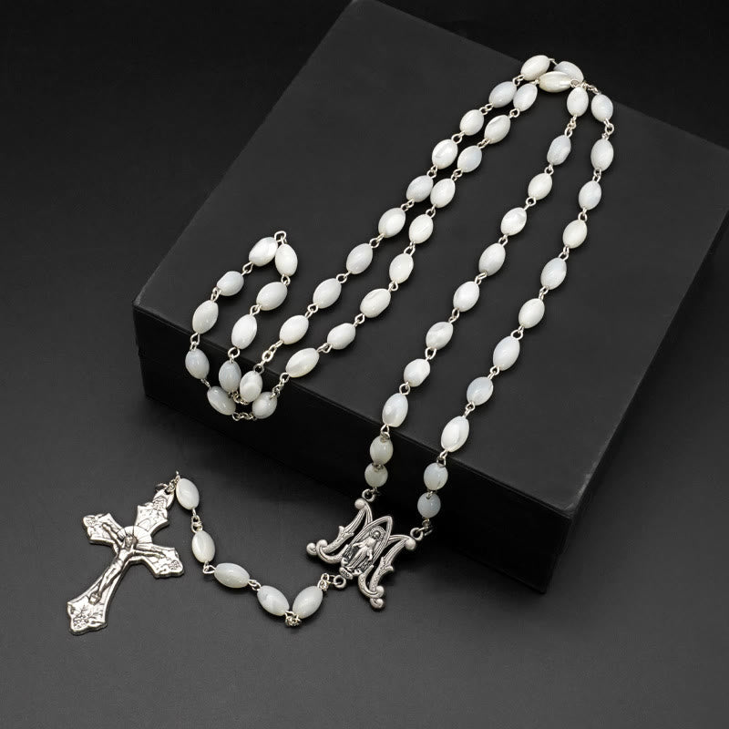 Christianartworkshop Blessed Virgin Mary: Catholic Mother-of-Pearl Rosary - Mother-of-Pearl - image 1