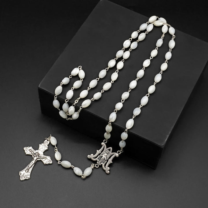 Christianartworkshop Blessed Virgin Mary: Catholic Mother-of-Pearl Rosary - Mother-of-Pearl - image 1