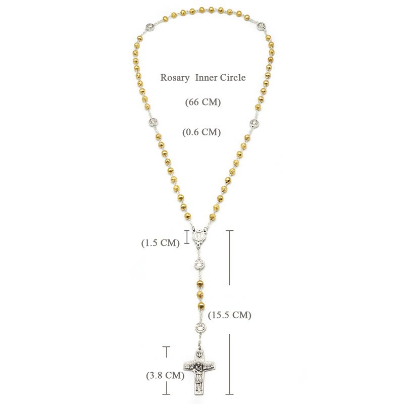 Christianartworkshop Handmade Alloy Gold Prayer Beads with Jesus Shepherd Crucifix  - image 6