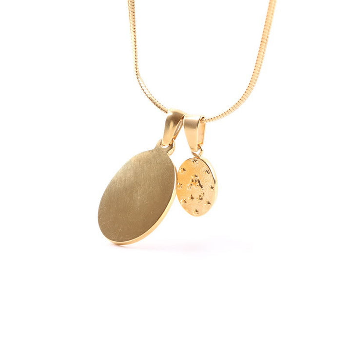 Christianartworkshop Our Lady of the Round Double Pendant Gold Necklace - image 5