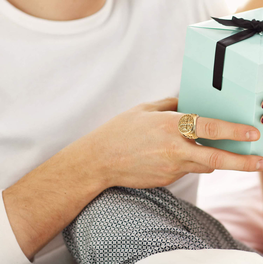 Christianartworkshop St. Benedict the Protector Titanium Ring - image 4