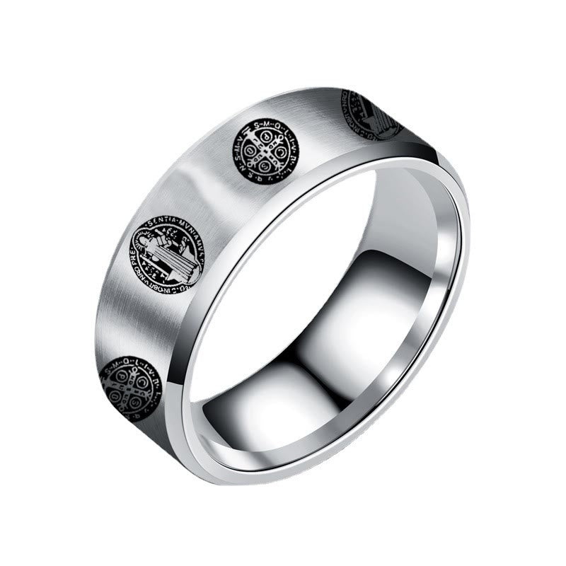 Christianartworkshop Religion St. Benedict Titanium Ring - image 3