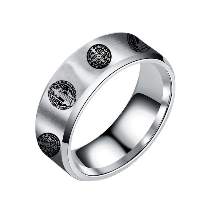 Christianartworkshop Religion St. Benedict Titanium Ring - image 3