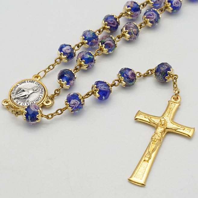 Christianartworkshop Virgin Mary Glazed Multi-color Crystal Rosary - image 2