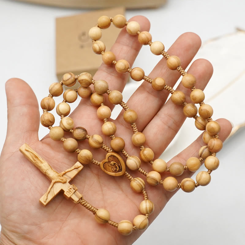 Christianartworkshop Handmade Olive Wood Quality Praying Rosary - image 5