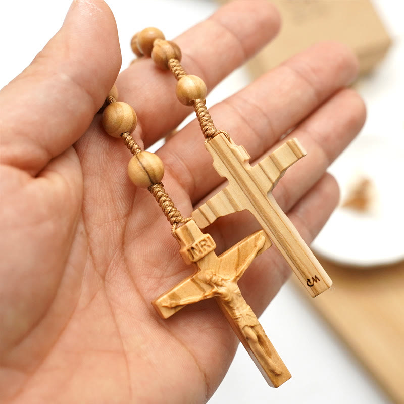 Christianartworkshop Handmade Olive Wood Quality Praying Rosary - image 2