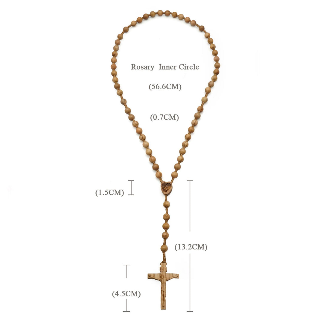 Christianartworkshop Handmade Olive Wood Quality Praying Rosary - 7mm Olive Beads - image 7