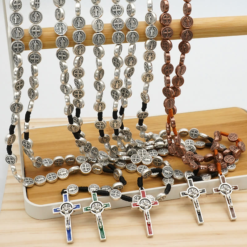 Christianartworkshop St. Benedict Alloy Hand-woven Rosary with Crucifix - image 6