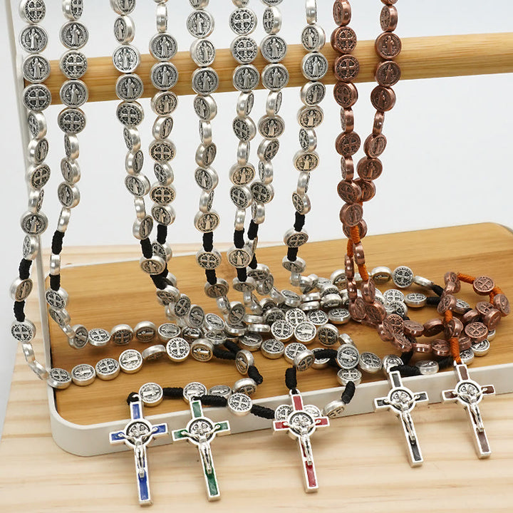 Christianartworkshop St. Benedict Alloy Hand-woven Rosary with Crucifix - image 6