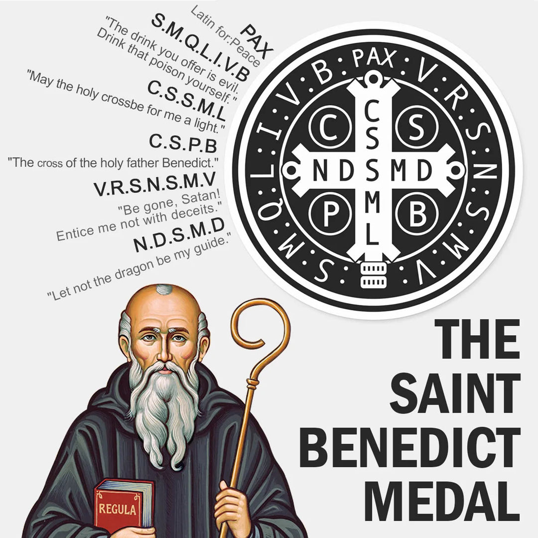 Christianartworkshop St. Benedict the Protector Titanium Ring - image 1