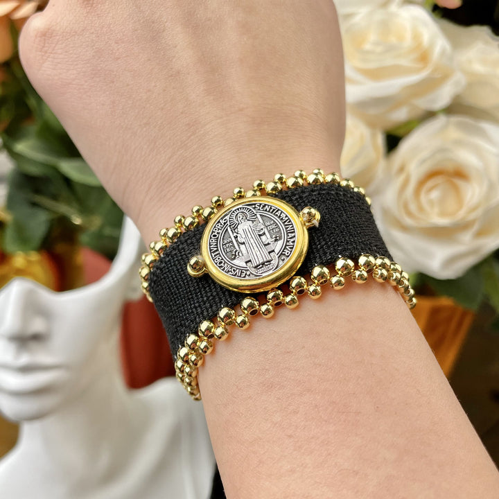 Handmade St. Benedict Protection Braided Bracelet - Black - image 2