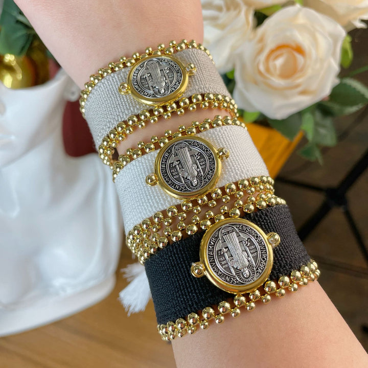 Handmade St. Benedict Protection Braided Bracelet - image 1