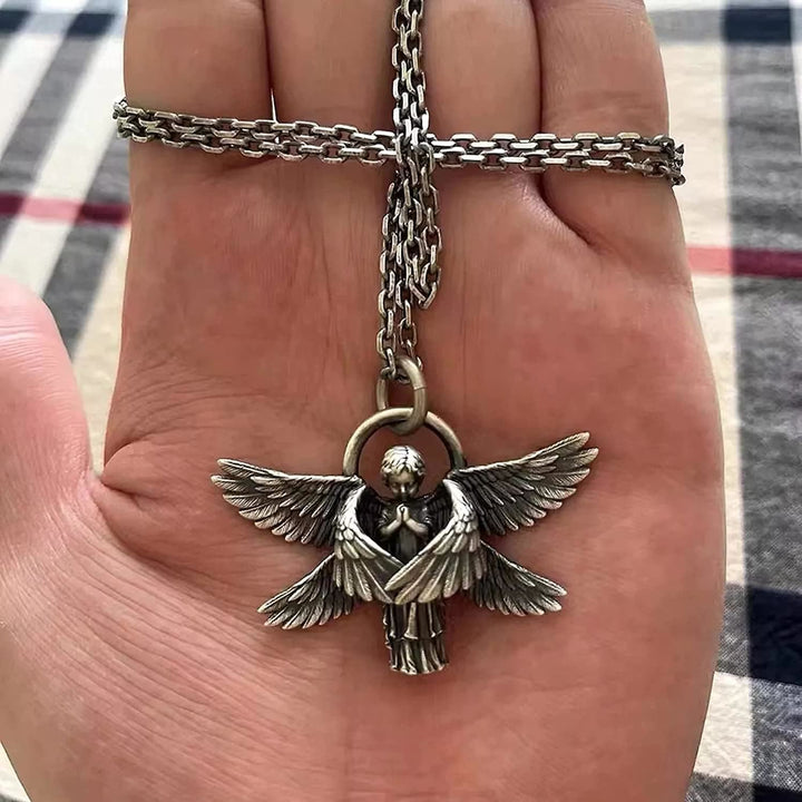 Christianartworkshop Praying Angel Wing Pendant Good Luck Necklace - image 3
