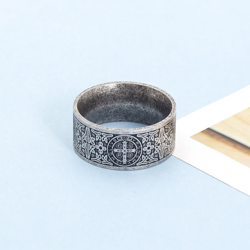 Christianartworkshop Vintage St. Benedict Catholic Ring - US13 - image 1