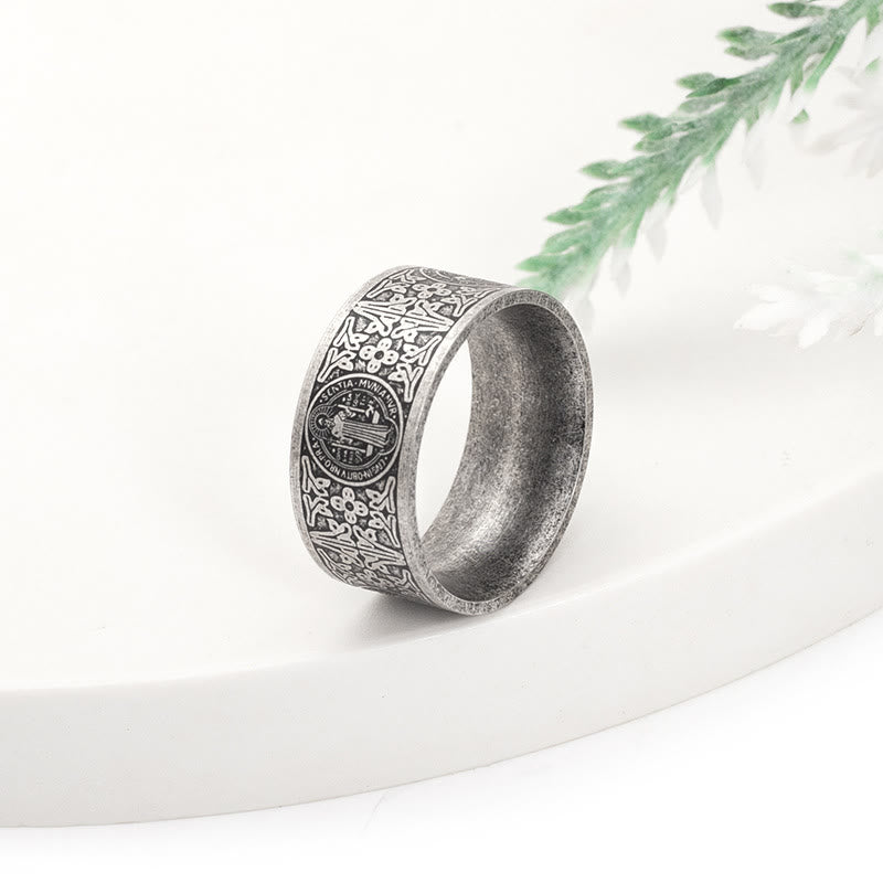 Christianartworkshop Vintage St. Benedict Catholic Ring - image 2