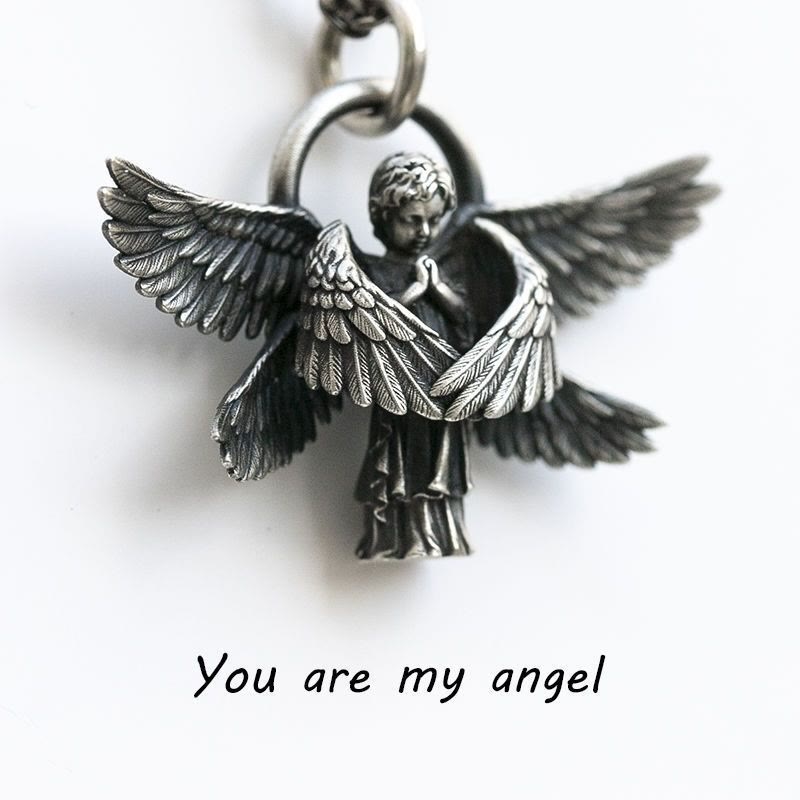 Christianartworkshop Praying Angel Wing Pendant Good Luck Necklace - image 2