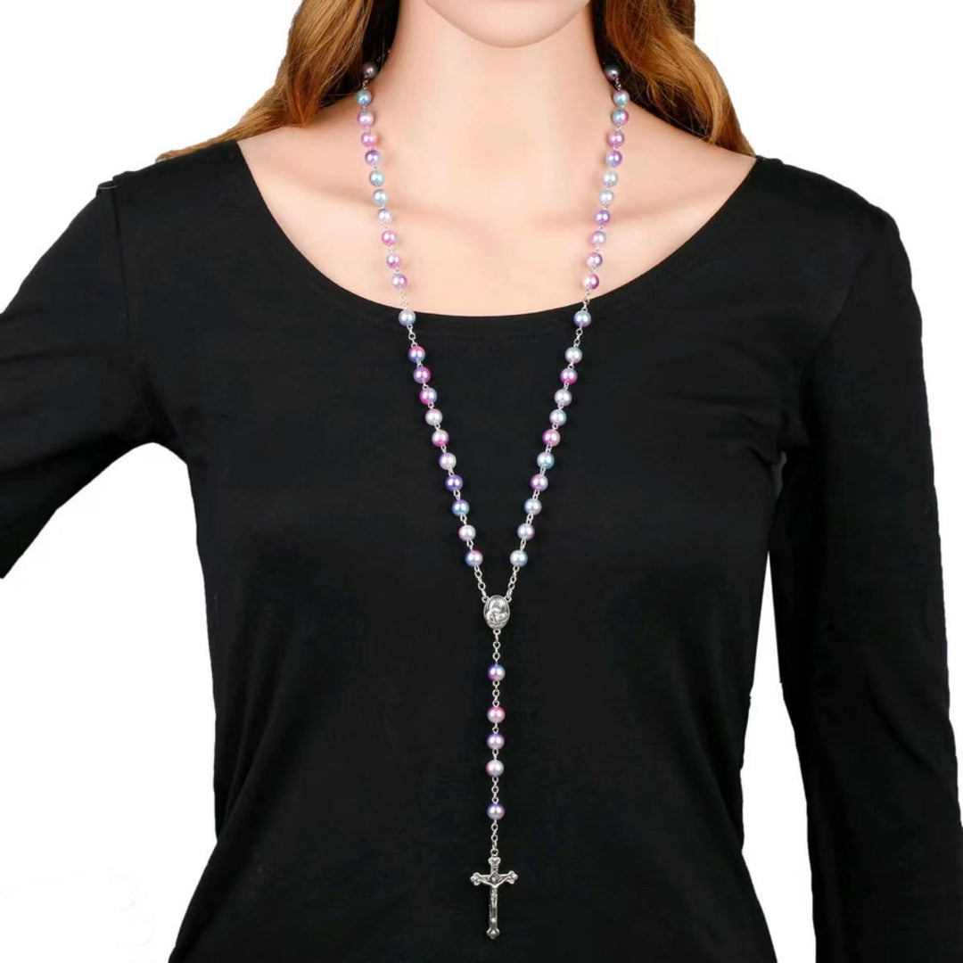 Christianartworkshop Two-color Plastic Crucifix Rosary - image 2