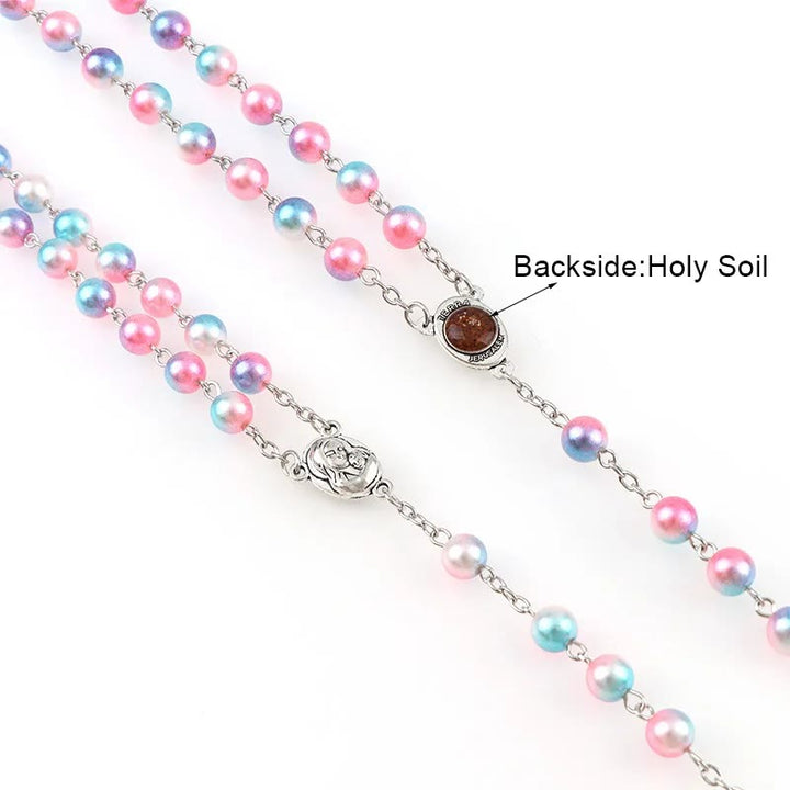 Christianartworkshop Two-color Plastic Crucifix Rosary - image 4