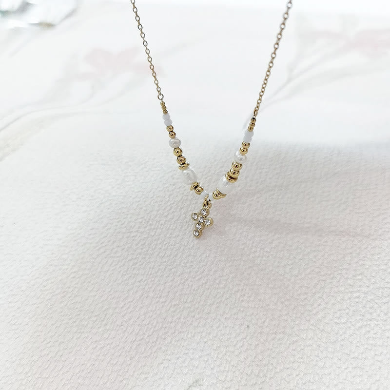 Christianartworkshop Freshwater Pearl Cross Necklace - image 6