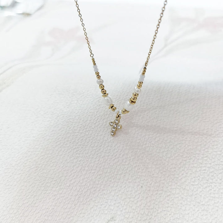 Christianartworkshop Freshwater Pearl Cross Necklace - image 6