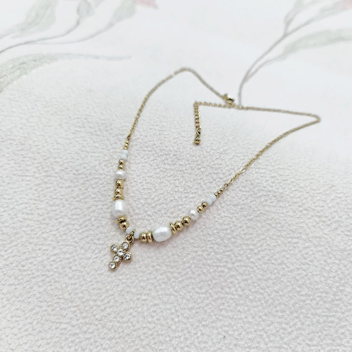 Christianartworkshop Freshwater Pearl Cross Necklace - image 5