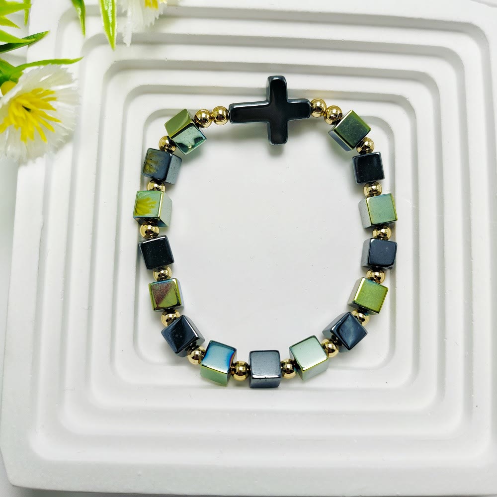 Cross Dazzle Black Sparkle Bracelet - Olive Green - image 2