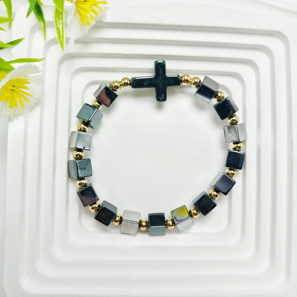 Cross Dazzle Black Sparkle Bracelet - Silver - image 4