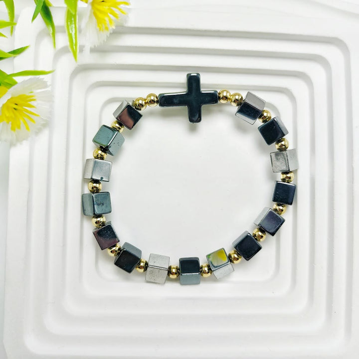Cross Dazzle Black Sparkle Bracelet - Silver - image 4