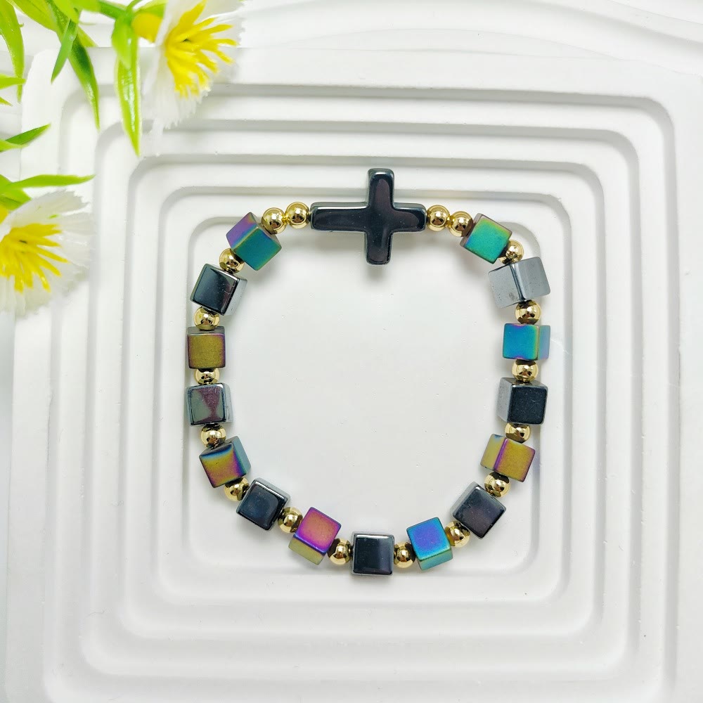 Cross Dazzle Black Sparkle Bracelet - Multicolor - image 1