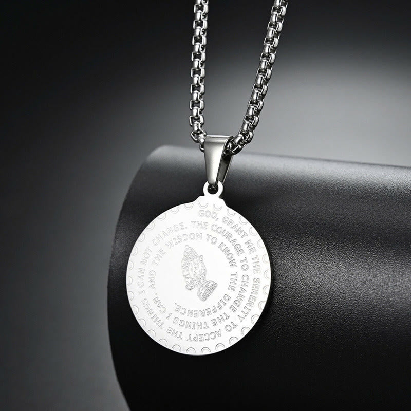 Christianartworkshop Praying Hands Round Plaque Necklace - image 2