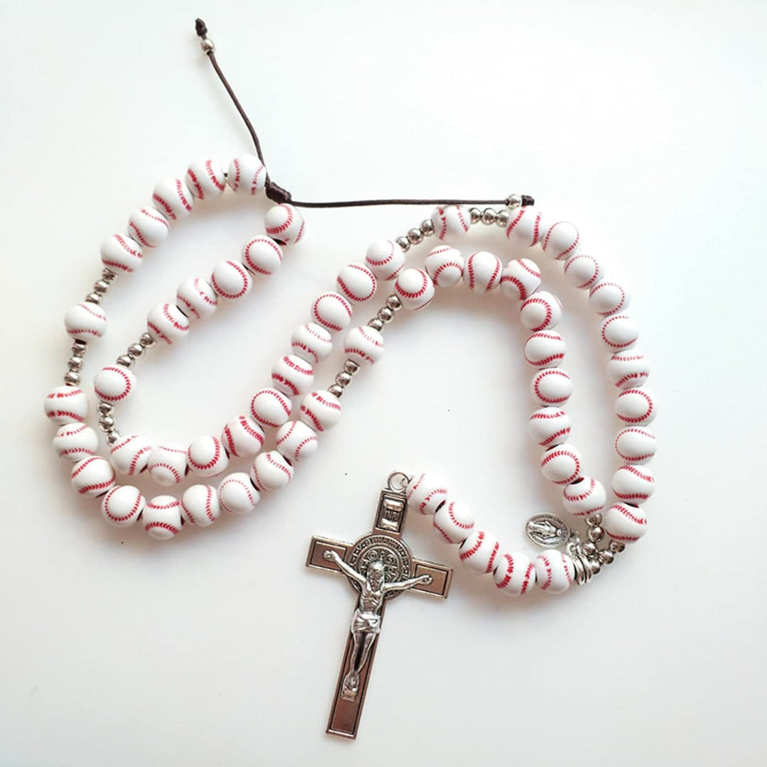 Hand Knit Basketball Spherical Beads Sports Prayer Rosary - image 4
